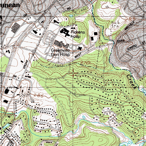 Topographic Map of Cross Creek Surgery Center, SC