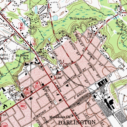 Topographic Map of Darlington Endoscopy Center, SC
