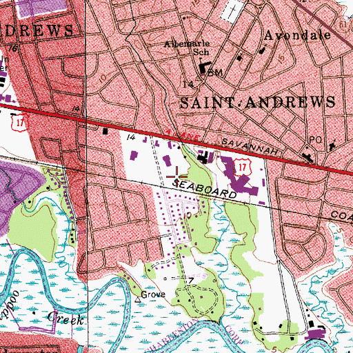 Topographic Map of Roper Saint Francis Eye Center, SC