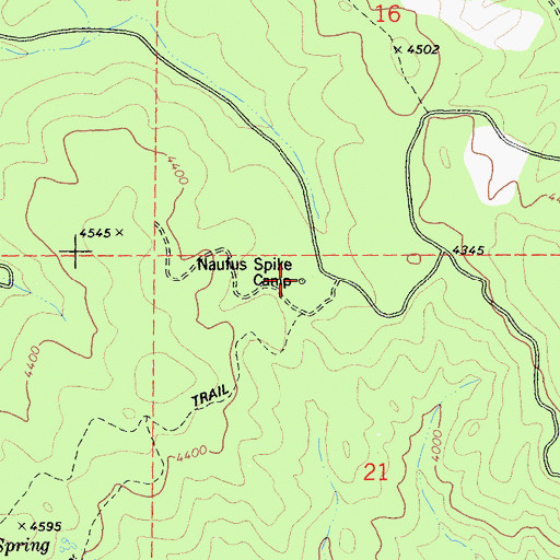 Topographic Map of Naufus Spike Camp, CA