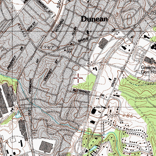 Topographic Map of Greenville Surgery Center, SC