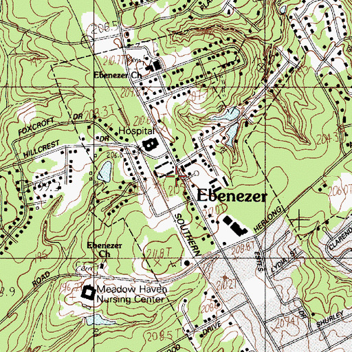 Topographic Map of Center for Orthopaedic Surgery, SC