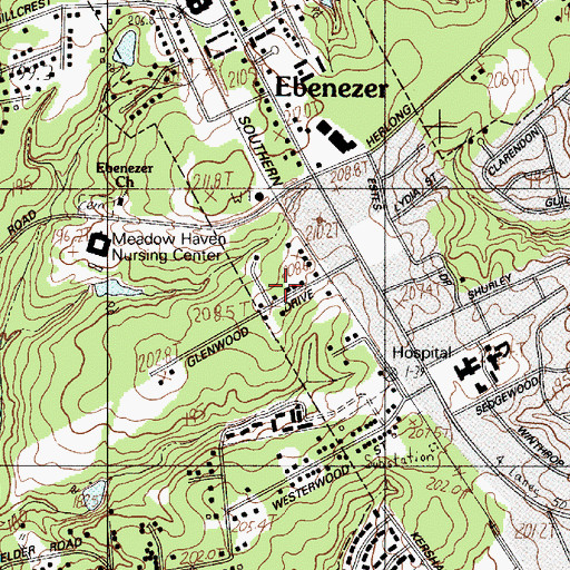 Topographic Map of York County Endoscopy Center, SC