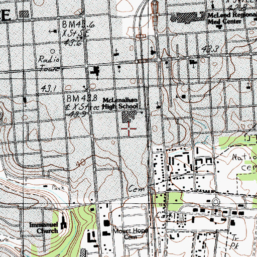 Topographic Map of Regency Hospital of South Carolina, SC