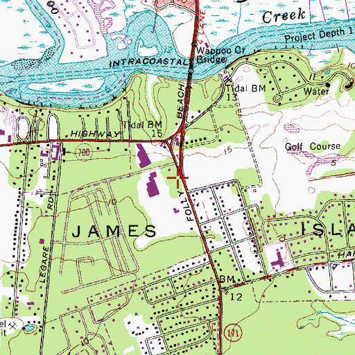 Topographic Map of Roper Hospital Ambulatory Surgery and Pain Management James Island, SC