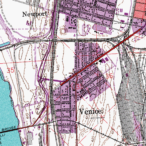 Topographic Map of Venice Fire Department, IL