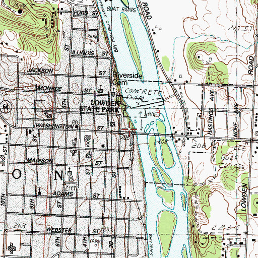 Topographic Map of Oregon Fire Protection District Headquarters Station 1, IL