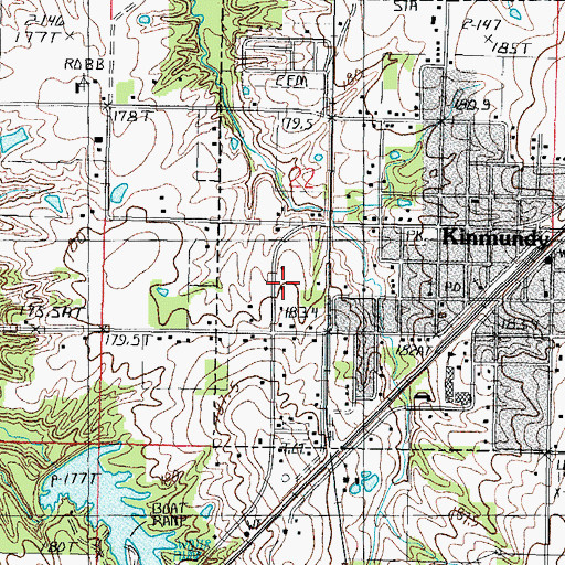 Topographic Map of Kinmundy - Alma Fire Protection District and Ambulance Service, IL