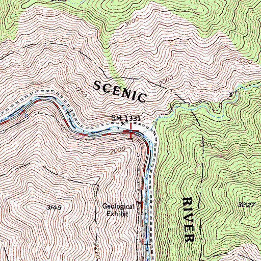 Topographic Map of Ned Gulch, CA
