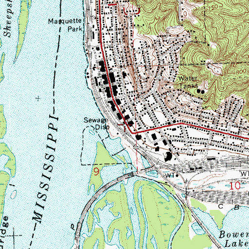Topographic Map of Savanna Fire Department, IL