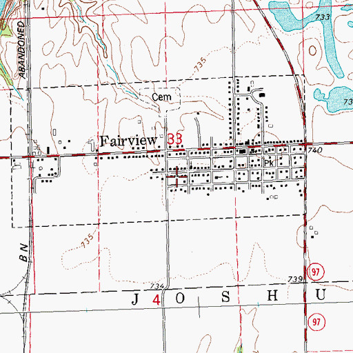 Topographic Map of Fairview Fire Protection District, IL