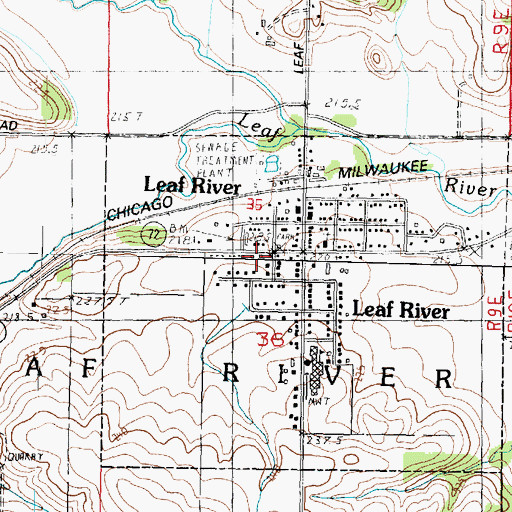 Topographic Map of Leaf River Fire Protection District, IL