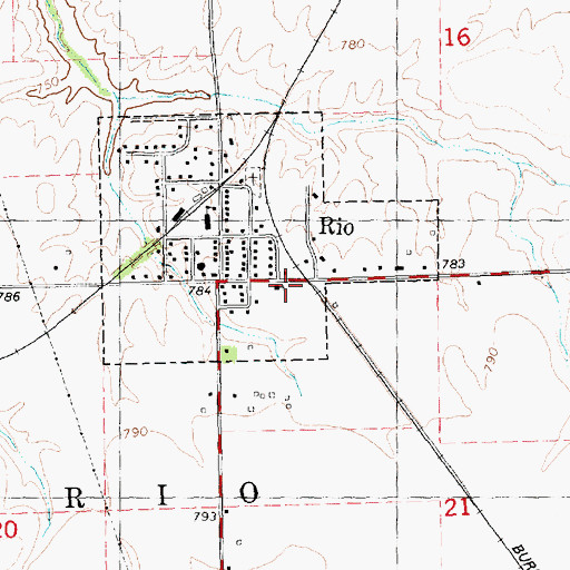 Topographic Map of Rio Fire Department, IL