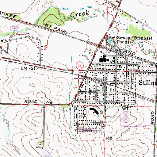 Topographic Map of Stillman Fire Protection District, IL