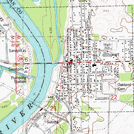 Topographic Map of Meredosia Fire Department, IL