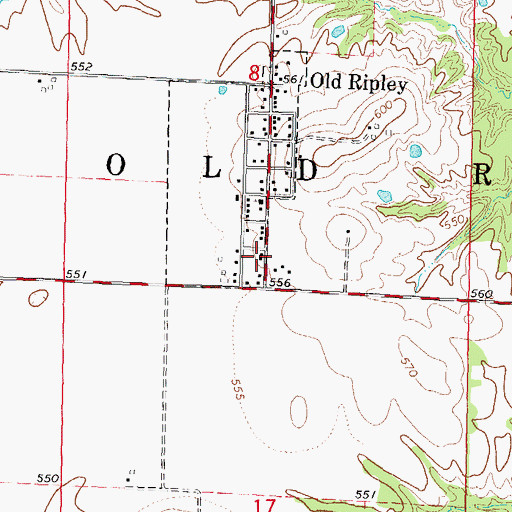 Topographic Map of Pocahontas - Old Ripley Fire Protection District Station 2, IL