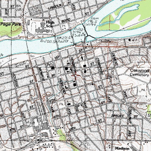 Topographic Map of Dixon City Fire Department, IL