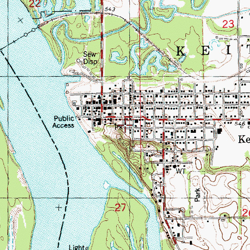 Topographic Map of Keithsburg Fire Department, IL
