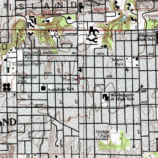 Topographic Map of Rock Island Fire Department Station 3, IL