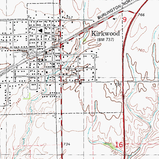Topographic Map of Central Warren Fire Protection District, IL