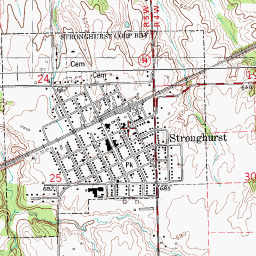 Topographic Map of Media - Stronghurst - Terre Haute Fire Protection District Station 1 Headquarters, IL