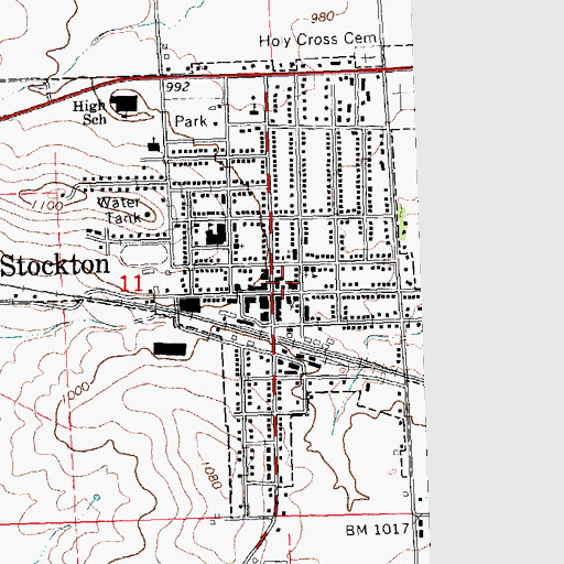 Topographic Map of Stockton Fire Protection District, IL