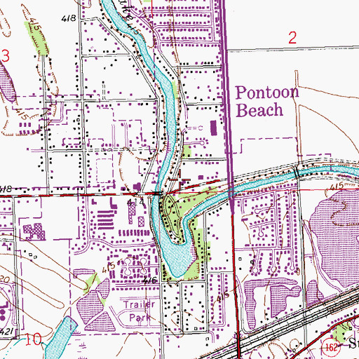 Topographic Map of Long Lake Volunteer Fire Department, IL