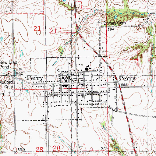 Topographic Map of North Pike Fire Protection District, IL