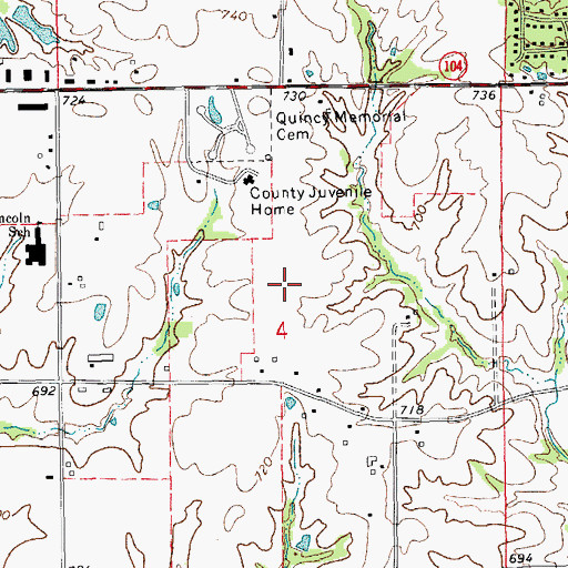 Topographic Map of Tri - Township Fire Protection District, IL