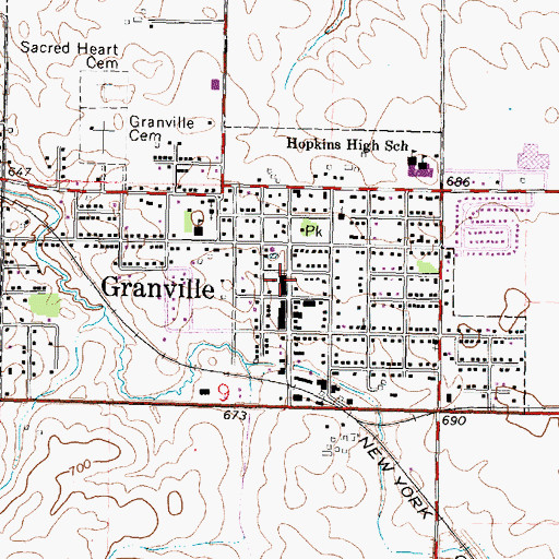 Topographic Map of Granville Fire Protection District, IL