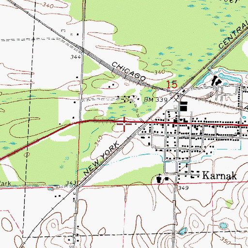 Topographic Map of Karnak Volunteer Fire Department, IL