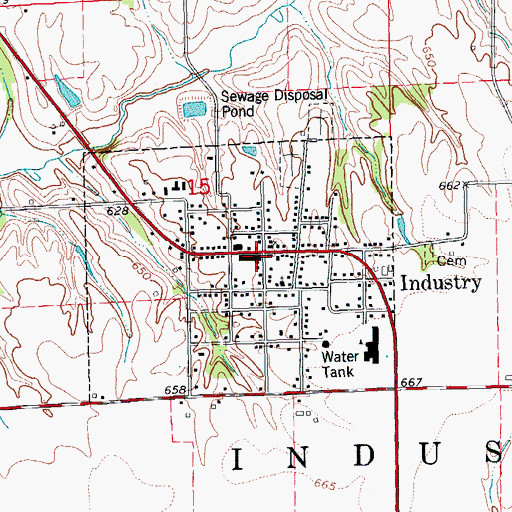 Topographic Map of Industry Fire Protection District, IL