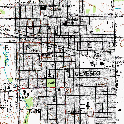 Topographic Map of Geneseo Fire Protection District, IL