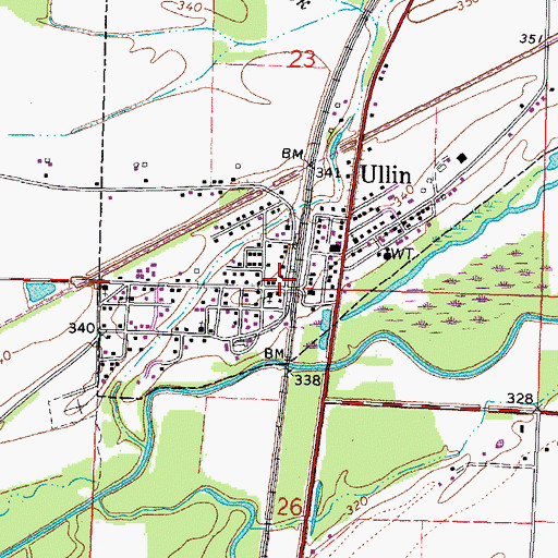 Topographic Map of Ullin Fire Department, IL