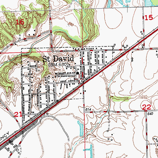 Topographic Map of Buckheart Township Fire Protection District Station 1, IL