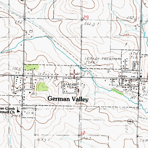 Topographic Map of German Valley Fire Protection District Station 1, IL