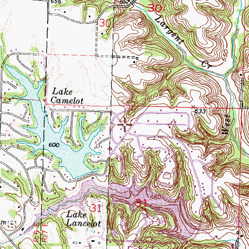 Topographic Map of Logan - Trivoli Fire Protection District Lake Camelot Station, IL