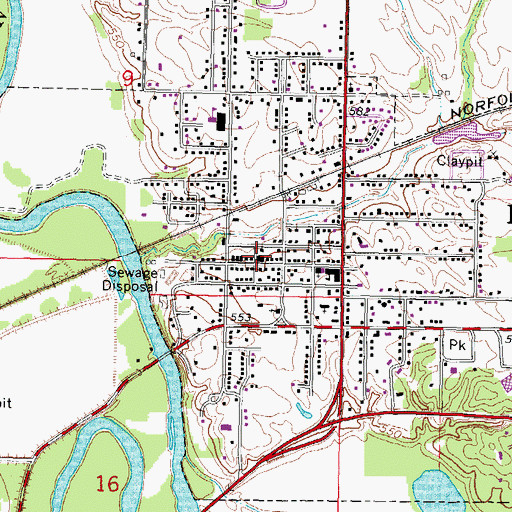 Topographic Map of Riverton Fire Protection District, IL