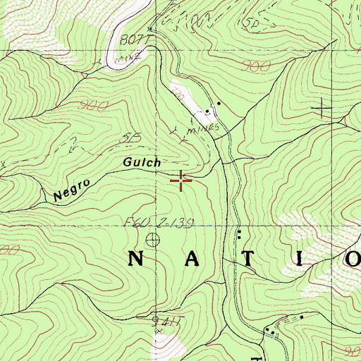 Topographic Map of Negro Gulch, CA