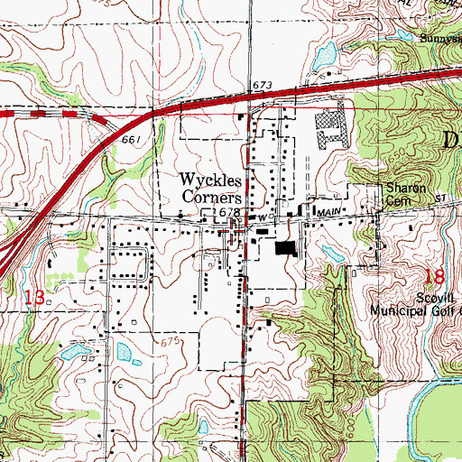 Topographic Map of Harristown Fire Protection District, IL