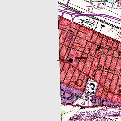Topographic Map of East Saint Louis Fire Department - Engine Company 424, IL