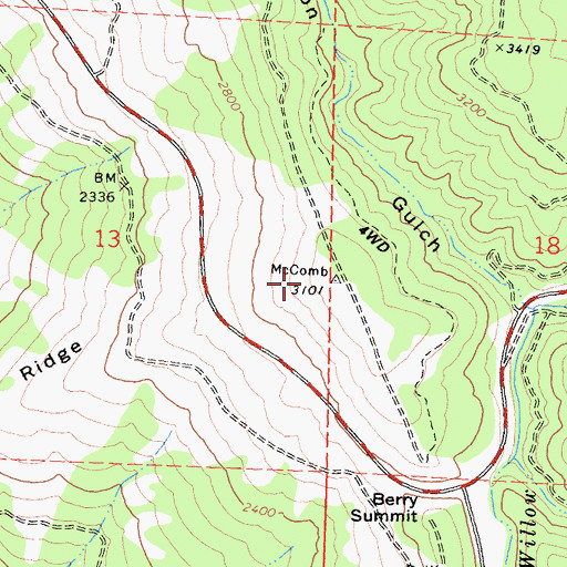 Topographic Map of Negro Joe Ridge, CA