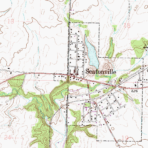 Topographic Map of Seatonville Fire Protection District, IL