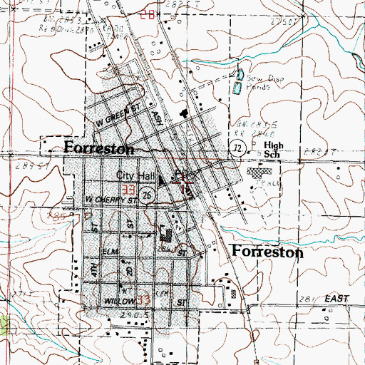 Topographic Map of Forreston Fire Protection District, IL