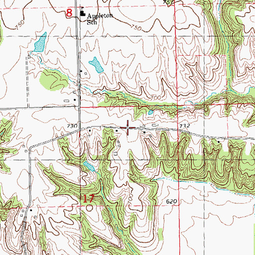 Topographic Map of Appleton Fire Station, IL