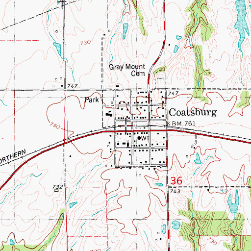 Topographic Map of Central Adams County Fire Protection District, IL
