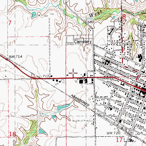 Topographic Map of Mount Sterling Fire Department, IL
