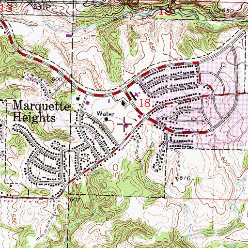 Topographic Map of Marquette Heights Fire Department, IL