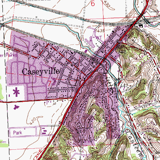 Topographic Map of Caseyville Volunteer Fire Department, IL