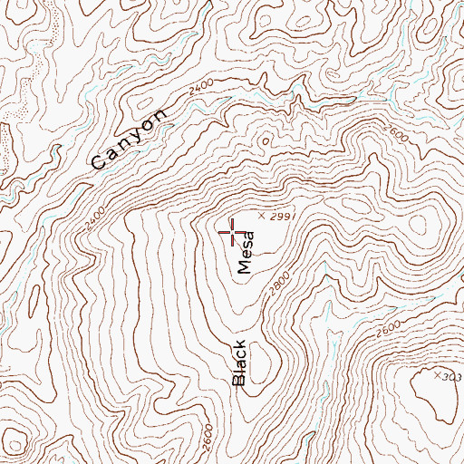 Topographic Map of Black Mesa, AZ